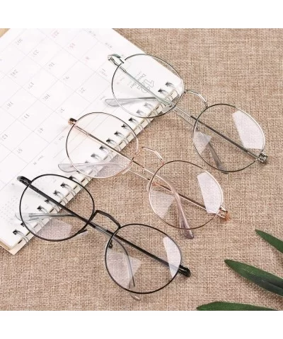 Fashion New Metal Vintage Round Glasses Women Men Oversized Glasses Frame Optical Eyeglass Vision Care Spectacles - CN198GEW4...