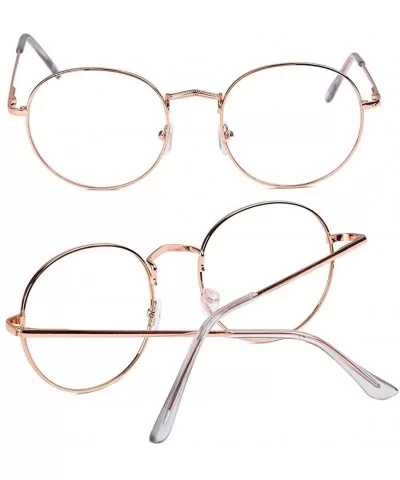 Fashion New Metal Vintage Round Glasses Women Men Oversized Glasses Frame Optical Eyeglass Vision Care Spectacles - CN198GEW4...