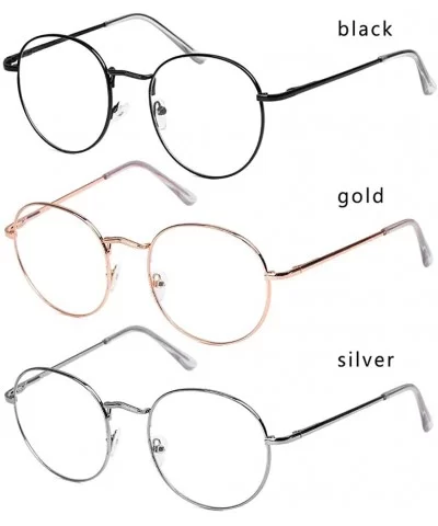 Fashion New Metal Vintage Round Glasses Women Men Oversized Glasses Frame Optical Eyeglass Vision Care Spectacles - CN198GEW4...