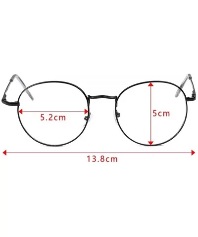 Fashion New Metal Vintage Round Glasses Women Men Oversized Glasses Frame Optical Eyeglass Vision Care Spectacles - CN198GEW4...