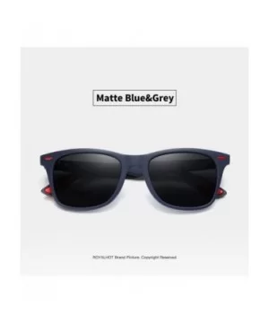 Men Polarized Sunglasses Classic Square Lens PC Frame for Driving Fishing Golf Uv 400 - Blue Grey - C71927ZNWEH $9.48 Sport