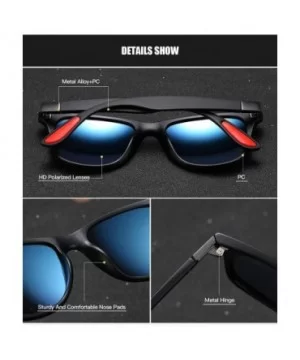 Men Polarized Sunglasses Classic Square Lens PC Frame for Driving Fishing Golf Uv 400 - Blue Grey - C71927ZNWEH $9.48 Sport