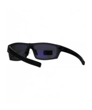 Mens Xloop Classic Rectangular Warp Biker Style Sunglasses - Carbon Fiber Pattern - CN18862YM3T $8.14 Rectangular