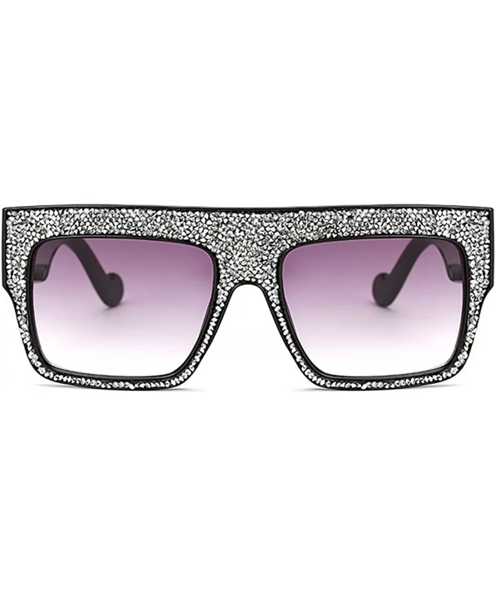 Womens Fashion Trendy Oversized Sunglasses Metal Hollow Cut Out - Silver Grey - CO18DWDKWLR $10.52 Rectangular