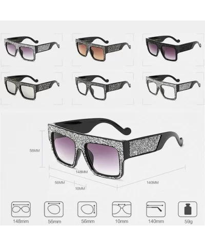 Womens Fashion Trendy Oversized Sunglasses Metal Hollow Cut Out - Silver Grey - CO18DWDKWLR $10.52 Rectangular