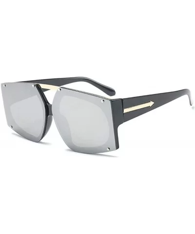 Clear Lenses Double Beam Unique Oculos De Sol Gafas C6 White - C4 Silver - CA18YKS92KN $7.50 Aviator