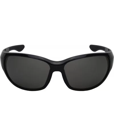 Wrap Shaped Sport Sunglasses 570109MT - Black Frame/Grey Flash Mirrored Lens - C218GZQGL5N $5.63 Wrap