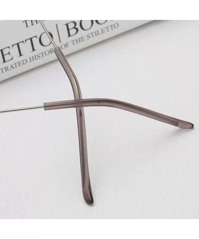 Ladies Clear Lens Small Narrow Sunglasses Vintage Rimless Rectangle Sunglasses Red Shades Metal Frame Eyewear - CQ18T9XGOOI $...