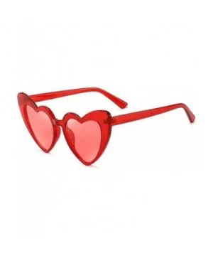 Heart Shaped Sunglasses For Women Vintage Clout Goggle Cat Eye Glitter stylish Love Glasses - CD1976N9DHO $5.55 Goggle