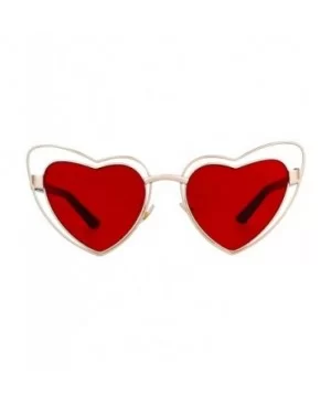 Clout Goggle Heart Sunglasses Vintage Cat Eye Mod Style Retro Kurt Cobain Glasses - Gold Frame Red Lens - CY18LG8E8NC $11.53 ...