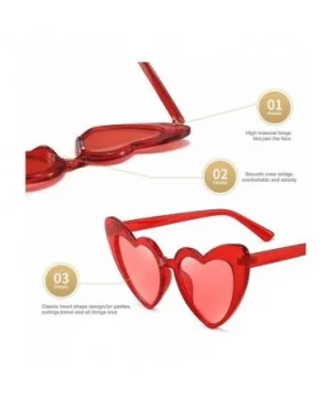 Heart Shaped Sunglasses For Women Vintage Clout Goggle Cat Eye Glitter stylish Love Glasses - CD1976N9DHO $5.55 Goggle