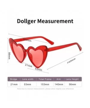 Heart Shaped Sunglasses For Women Vintage Clout Goggle Cat Eye Glitter stylish Love Glasses - CD1976N9DHO $5.55 Goggle