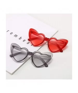 Heart Shaped Sunglasses For Women Vintage Clout Goggle Cat Eye Glitter stylish Love Glasses - CD1976N9DHO $5.55 Goggle