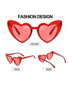 Heart Shaped Sunglasses For Women Vintage Clout Goggle Cat Eye Glitter stylish Love Glasses - CD1976N9DHO $5.55 Goggle