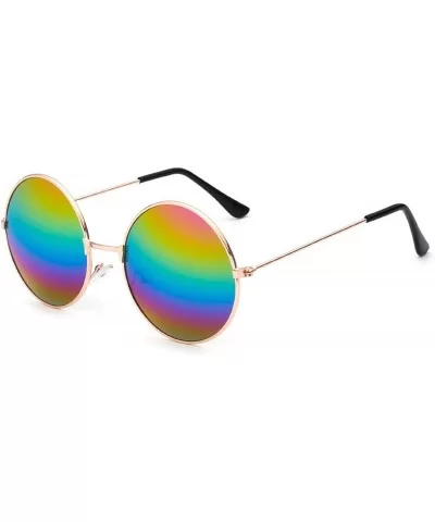 2019 Round Sunrods Occulos Of Male Soil Fashion Colorful Design Sun Glasses - Gold Colors - C318WE7CW7A $16.22 Oversized