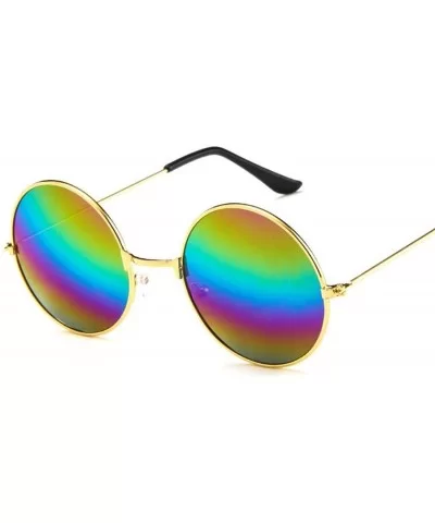 2019 Round Sunrods Occulos Of Male Soil Fashion Colorful Design Sun Glasses - Gold Colors - C318WE7CW7A $16.22 Oversized