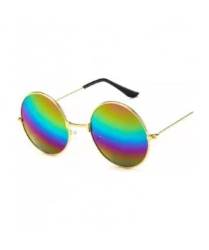 2019 Round Sunrods Occulos Of Male Soil Fashion Colorful Design Sun Glasses - Gold Colors - C318WE7CW7A $16.22 Oversized