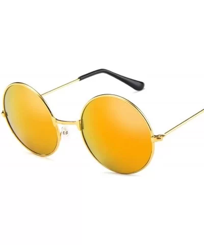 2019 Round Sunrods Occulos Of Male Soil Fashion Colorful Design Sun Glasses - Gold Colors - C318WE7CW7A $16.22 Oversized