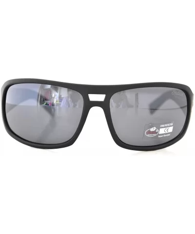 Sunglasses Wraparound Plastic Frame Black Smoke Mirror Lens Motorcycle Driving 100% UV400 Category 3- Medium - CE11YSJM5TZ $2...