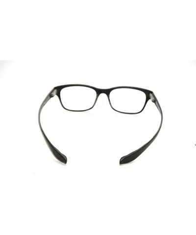 Lightweight Plastic Hanging Reading Glasses Free Pouch SPRING HINGE - Shiny Black Clear Unisex - CM17YIUXEMO $14.32 Sport