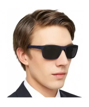 Mens TR90 Polarized UV 400 Protection Sport Rectangle Square Sunglasses for Men - Blue/Blue Line - CT18WGZWW4L $11.57 Sport