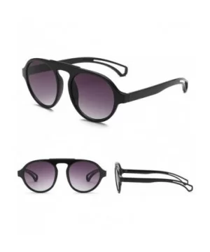 Round Oversized Sunglasses for Women Men Flat Top Fashion Shades Plastic Frame UV400 - F - CH18U8ZY28E $5.00 Round