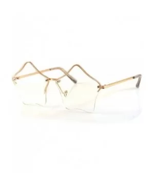 Star Shape Semi-Rimless Color Tinted Flat Lens Sunglasses A171 - Gold/ Clear - CI18D97MDLS $6.32 Semi-rimless