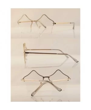 Star Shape Semi-Rimless Color Tinted Flat Lens Sunglasses A171 - Gold/ Clear - CI18D97MDLS $6.32 Semi-rimless