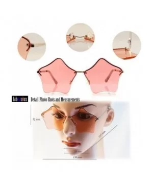 Star Shape Semi-Rimless Color Tinted Flat Lens Sunglasses A171 - Gold/ Clear - CI18D97MDLS $6.32 Semi-rimless