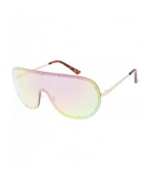 Unisex Disco Rimless Oversized Shield Aviator Sunglasses - Multi - CV18DSOMKX3 $17.81 Oversized