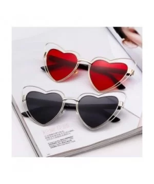 Clout Goggle Heart Sunglasses Vintage Cat Eye Mod Style Retro Kurt Cobain Glasses - Gold Frame Red Lens - CY18LG8E8NC $11.53 ...