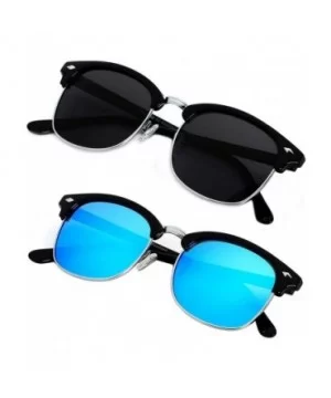 Polarized Sunglasses for Men Women Classic Half Frame Semi Rimless Polarized Uv Protection - C718QMDZDQE $10.41 Wayfarer