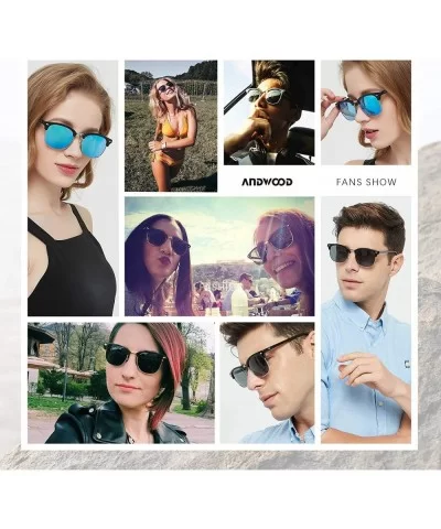 Polarized Sunglasses for Men Women Classic Half Frame Semi Rimless Polarized Uv Protection - C718QMDZDQE $10.41 Wayfarer