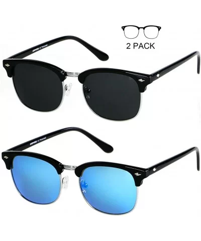 Polarized Sunglasses for Men Women Classic Half Frame Semi Rimless Polarized Uv Protection - C718QMDZDQE $10.41 Wayfarer