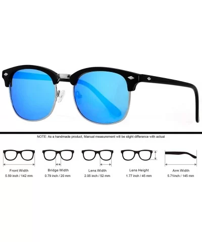 Polarized Sunglasses for Men Women Classic Half Frame Semi Rimless Polarized Uv Protection - C718QMDZDQE $10.41 Wayfarer