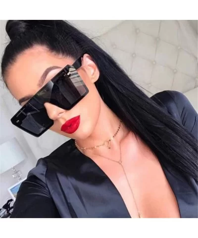 Oversized Square Sunglasses Women Luxury Fashion Flat Top Clear Lens One Piece Men Gafas Shade Mirror UV400 - 8 - CY198552WG7...