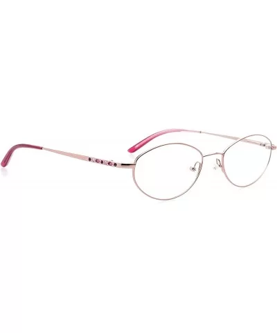 Optical Eyewear - Oval Shape - Metal Full Rim Frame - for Women or Men Prescription Eyeglasses RX - Pink Saphire - C218WG0OOC...