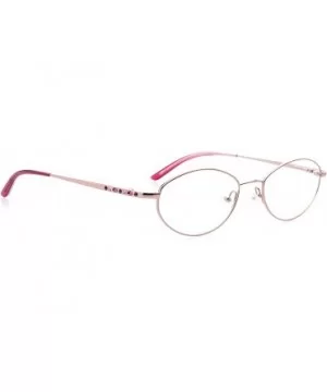 Optical Eyewear - Oval Shape - Metal Full Rim Frame - for Women or Men Prescription Eyeglasses RX - Pink Saphire - C218WG0OOC...