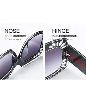 Fashion Sunglasses Square Lenses Flowers Hollow Frames HD Lenses with Case Driving Cycling - Grey 1 - CT18LD7ZXRA $12.67 Goggle