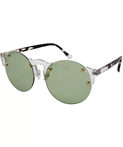 Futuristic Sunnies w/Flat Colored Lens E41081-FLCR - Clear+blackdemi - CN18565AZZ3 $6.11 Round