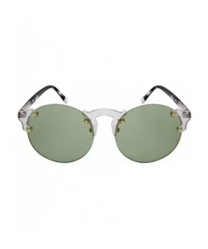 Futuristic Sunnies w/Flat Colored Lens E41081-FLCR - Clear+blackdemi - CN18565AZZ3 $6.11 Round