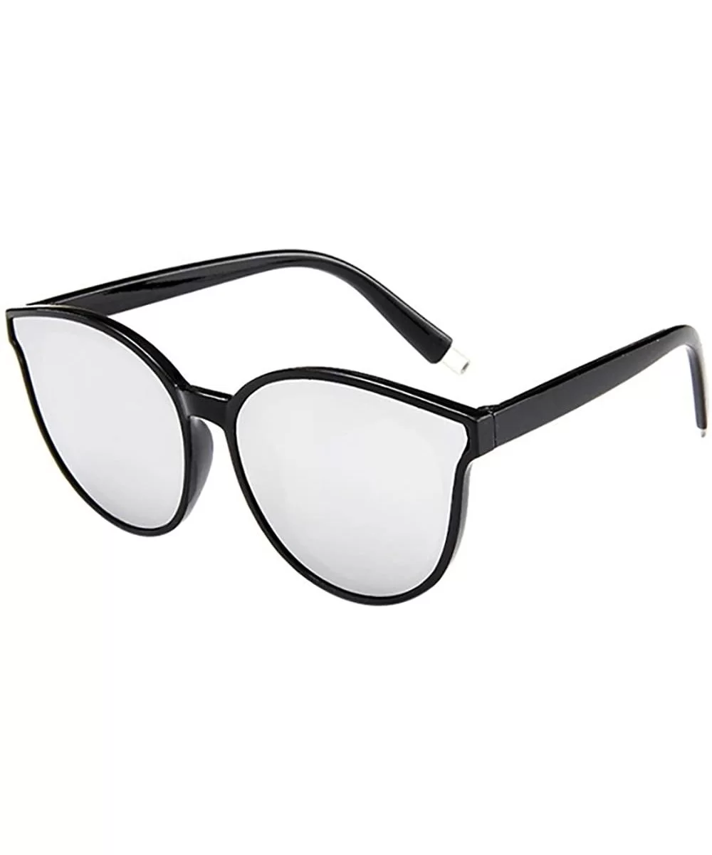 Sunglasses Big Oval Polarized Goggles Glasses Eyewear - Sliver - CX18QNLLTDS $6.39 Goggle