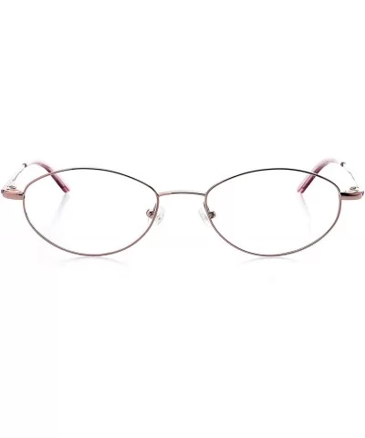 Optical Eyewear - Oval Shape - Metal Full Rim Frame - for Women or Men Prescription Eyeglasses RX - Pink Saphire - C218WG0OOC...