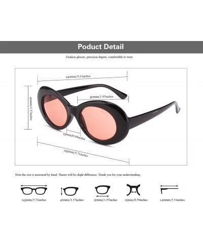 Womens Mens Cat Eye Bold Retro Oval Sunglasses Thick Frame - Red / Grey Lens - CL186X8TIAE $8.54 Round