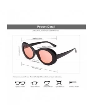 Womens Mens Cat Eye Bold Retro Oval Sunglasses Thick Frame - Red / Grey Lens - CL186X8TIAE $8.54 Round