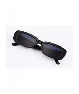 Small Rectangle Sunglasses Women Fashion Rectangular Thick Frame Glasses - Black Black - CW199C4WYUC $6.96 Rectangular