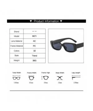 Small Rectangle Sunglasses Women Fashion Rectangular Thick Frame Glasses - Black Black - CW199C4WYUC $6.96 Rectangular