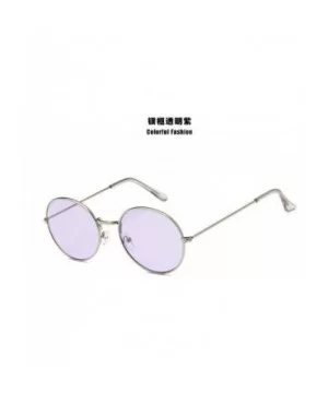 Women Retro Small Round Sunglasses Yellow Luxury Mirror Sun Glasses Metal Frame Vintage Lenses - 5 - C0198A305OO $28.53 Semi-...