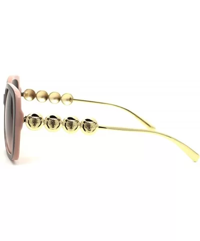 Womens Butterfly Jewel Jaguar Head Emblem Arm Sunglasses - Black Pink Brown - CR197E9O6CI $10.86 Butterfly