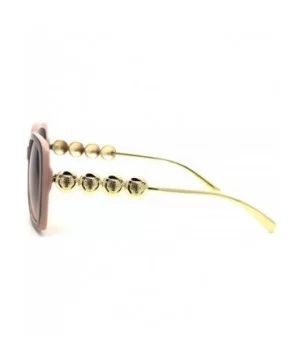 Womens Butterfly Jewel Jaguar Head Emblem Arm Sunglasses - Black Pink Brown - CR197E9O6CI $10.86 Butterfly